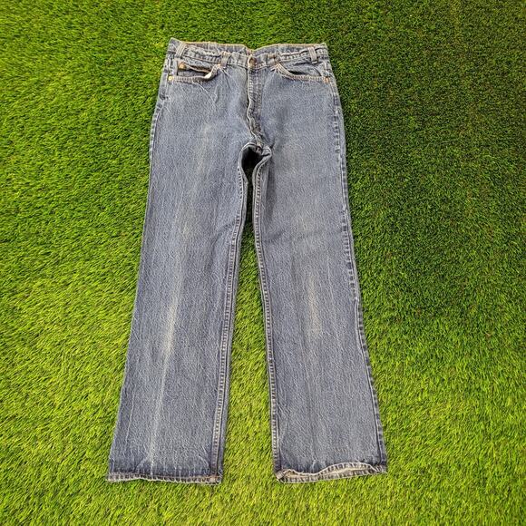 Vintage LEVIS 517 Bootcut Jeans 32x31 Western Denim Fraying - Picture 1 of 16